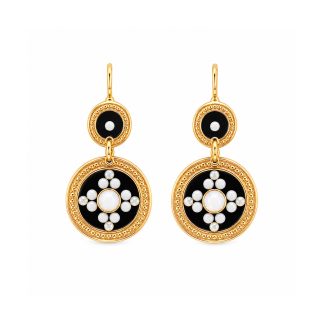 Boucles-d'Oreilles-pour-Femme-Sequin-Noirs-et-Dorés-Gas-Bijoux-Bijoux-L'Inédit