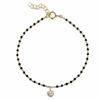 Bracelet-pour-Femme Sissi-Noir-Argent-Sterling-Bijoux-L'Inédit