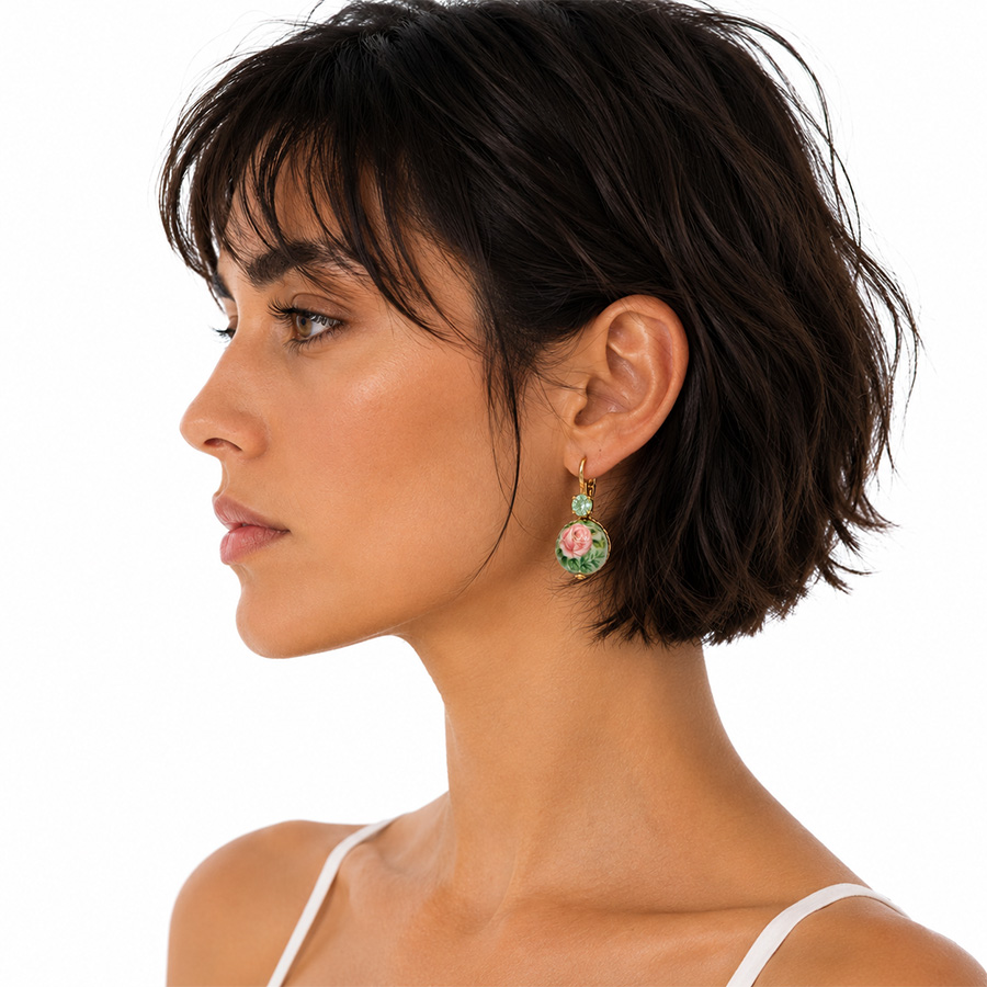 Boucles-d'Oreilles-pour-Femme-Décalco-Mini-Verte-Gas-Bijoux-Bijoux-L'Inédit