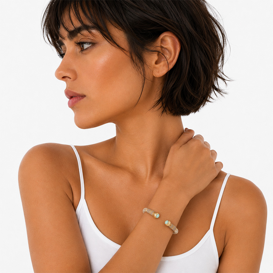 Bracelet-pour-Femme-Sari-Emballé-Taupe-Gas-Bijoux-Bijoux-L'Inédit