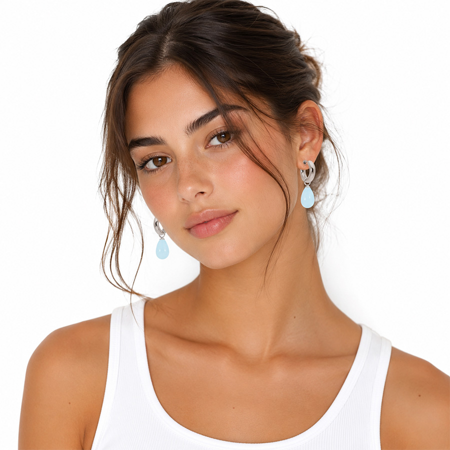 Boucles d'Oreilles pour Femme Aneto et Comini Turquoise – Image 2