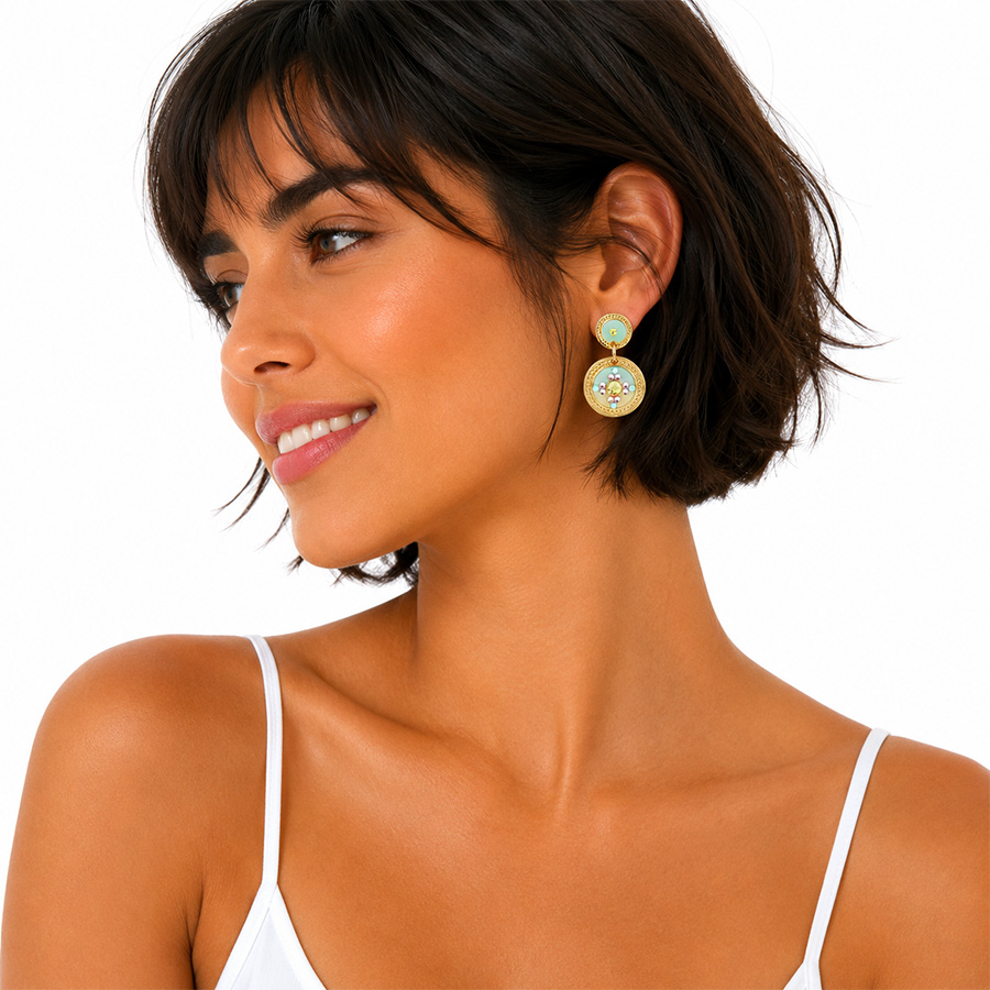 Boucles-d'Oreilles-pour-Femme-Sequin-Menthe-Gas-Bijoux-Bijoux-L'Inédit.