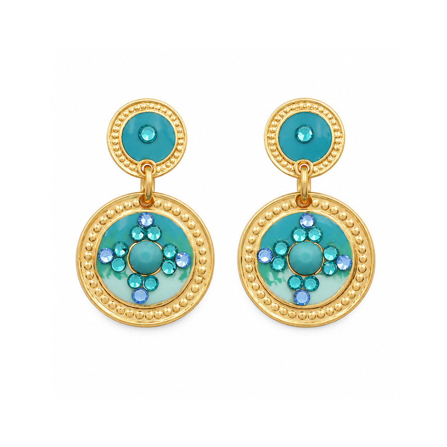 Boucles-d'Oreilles-pour-Femme-Sequin-Émail-Turquoise-Gas-Bijoux-Bijoux-L'Inédit